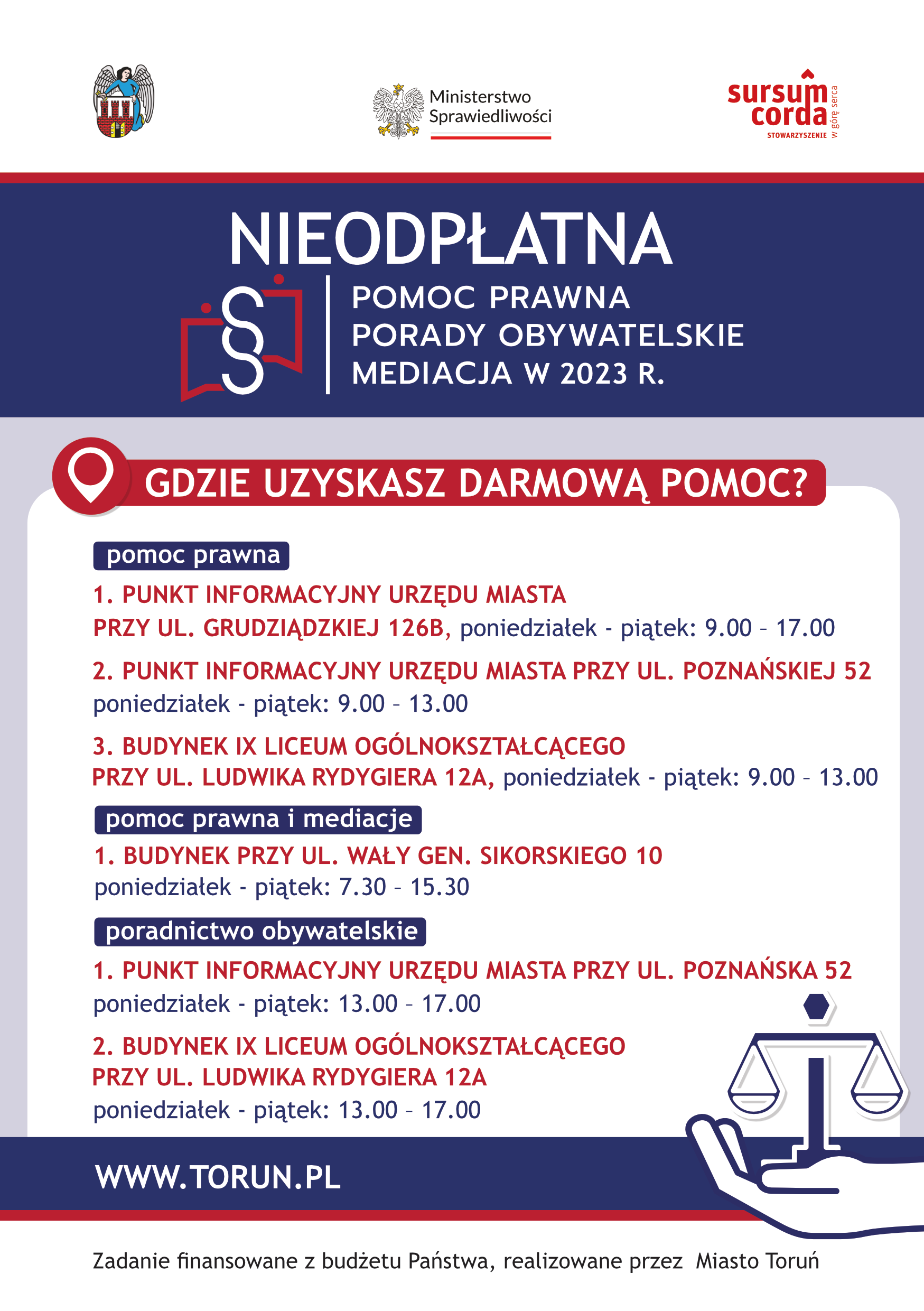 ULOTKA – nieodpłatna pomoc prawna w Toruniu