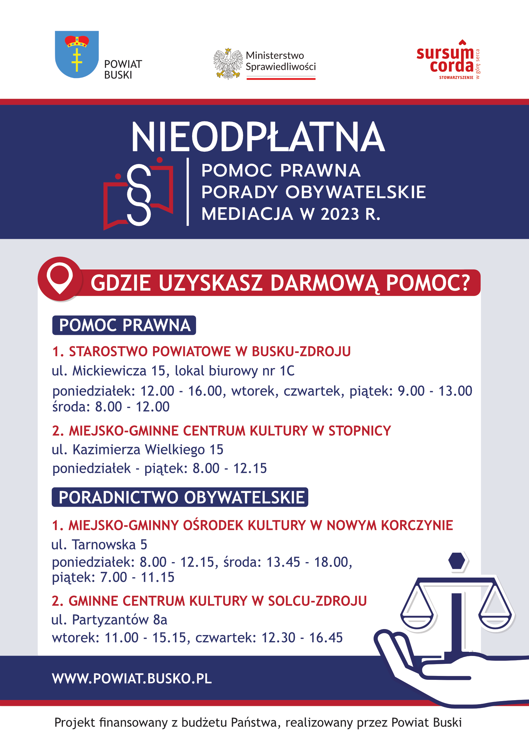 ULOTKA – nieodpłatna pomoc prawna w powiecie buskim