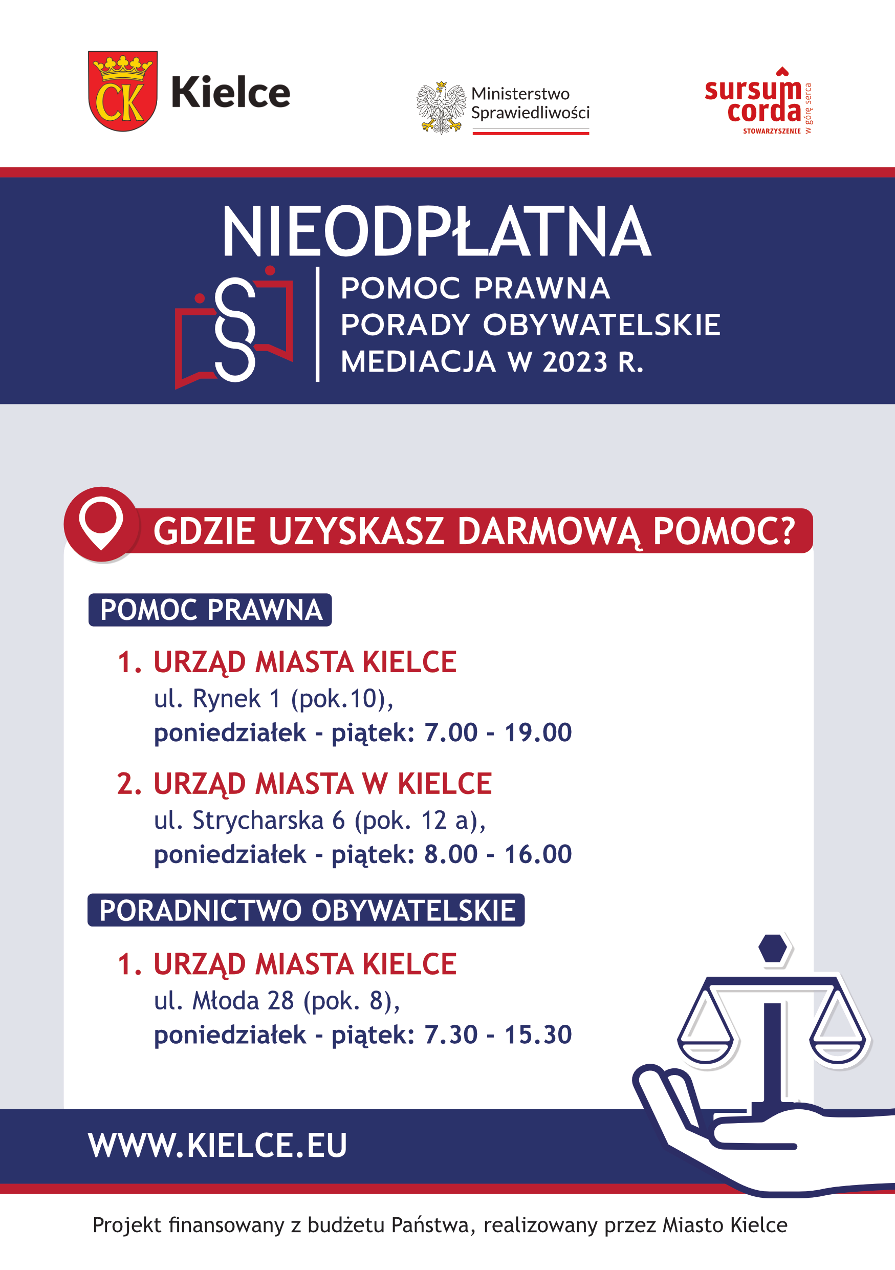 ULOTKA – nieodpłatna pomoc prawna w Kielcach