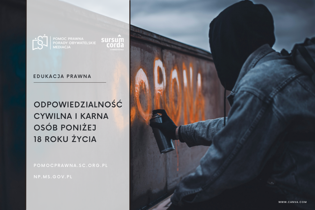 Artykuł prawny: Odpowiedzialność cywilna i karna osób poniżej 18 roku życia.