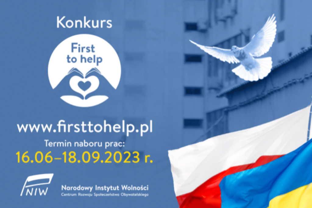 Grafika promująca konkurs First to help