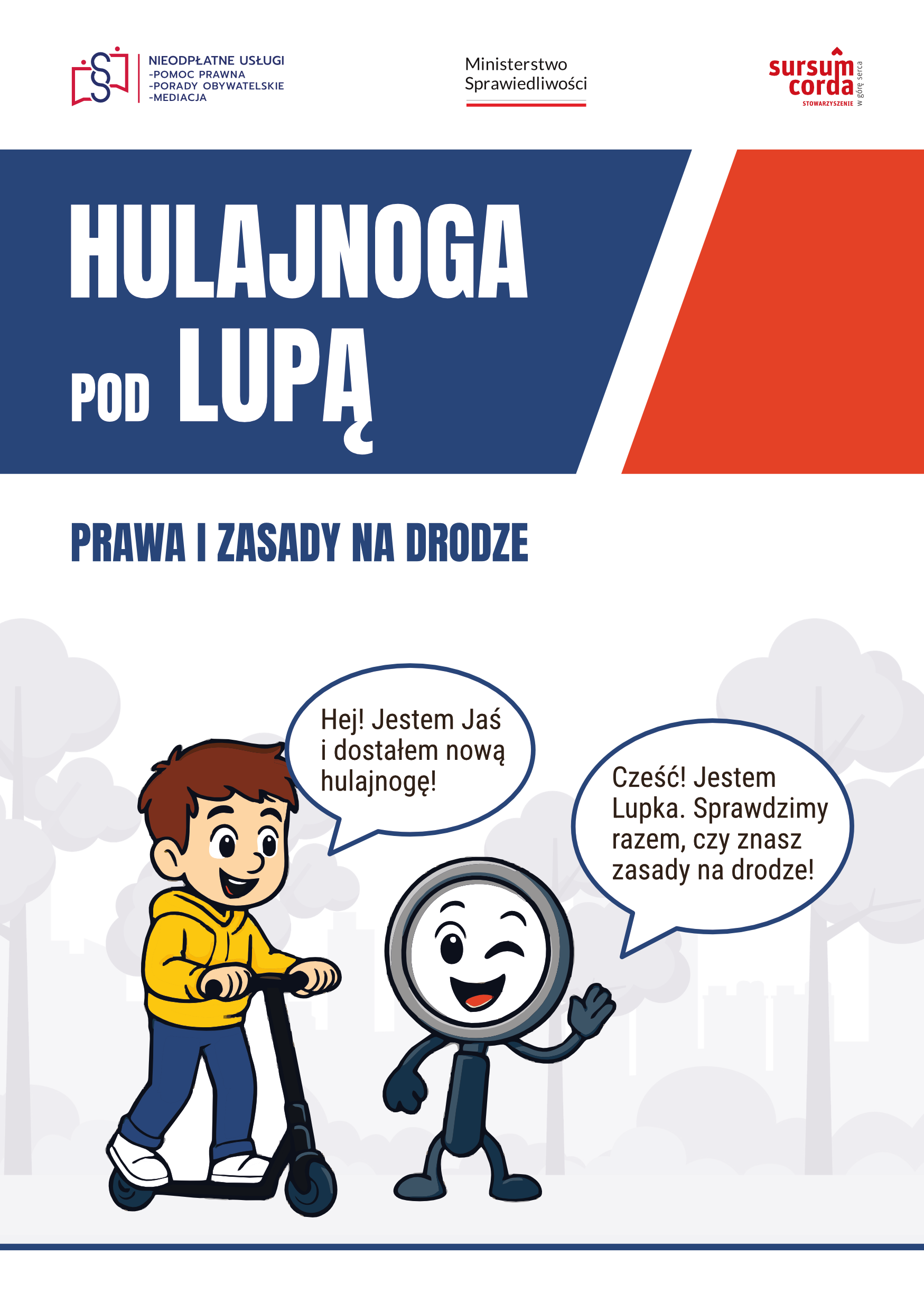 E-Komiks edukacyjny - Hulajnoga pod lupą - prawa i zasady na drodze
