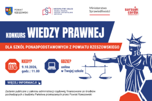 Konkurs Wiedzy Prawnej dla uczniów szkół ponadpodstawowych z Powiatu Rzeszowskiego