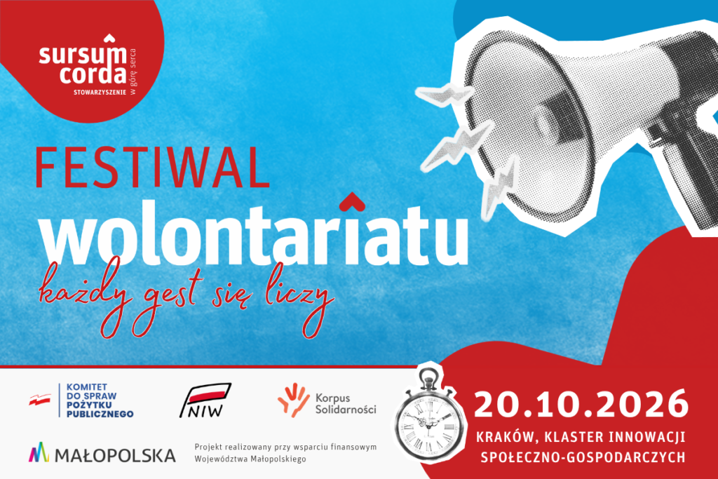 Grafika promująca festiwal wolontariatu