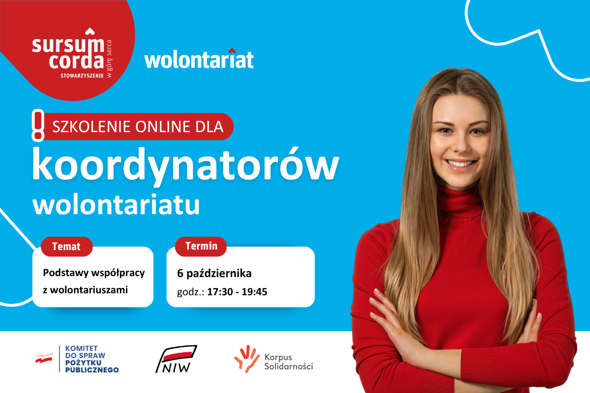 Podstawy współpracy z wolontariuszami – szkolenie online dla koordynatorów